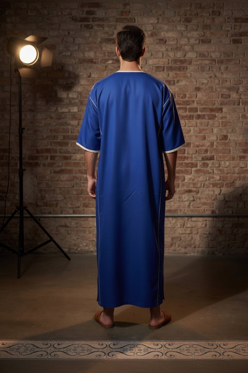 Gandoura Royal Blue – Élégance Moderne