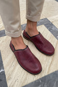 Babouche Homme Bordeaux en Cuir – Élégance Moderne & Style Polyvalent