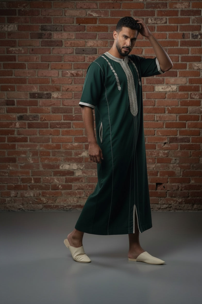 Gandoura verte – Minimaliste, Propre, Sans Compromis