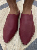 Babouche Homme Bordeaux en Cuir – Élégance Traditionnelle & Style Moderne